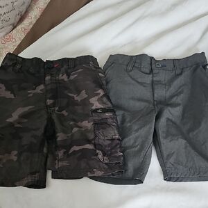 burnside Boys Camo Cargo Shorts & Gray Casual Shorts - Green, Brown, Gray